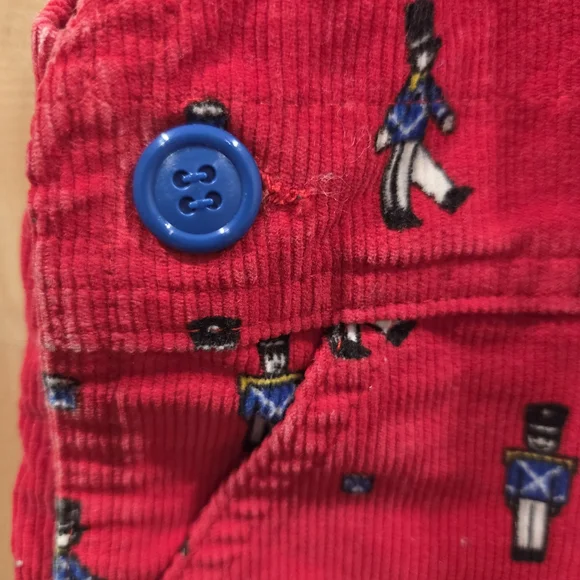 Rare VTG OshKosh B'gosh Red Corduroy Kids Christmas Toy Soldier Overalls - Picture 2 of 7